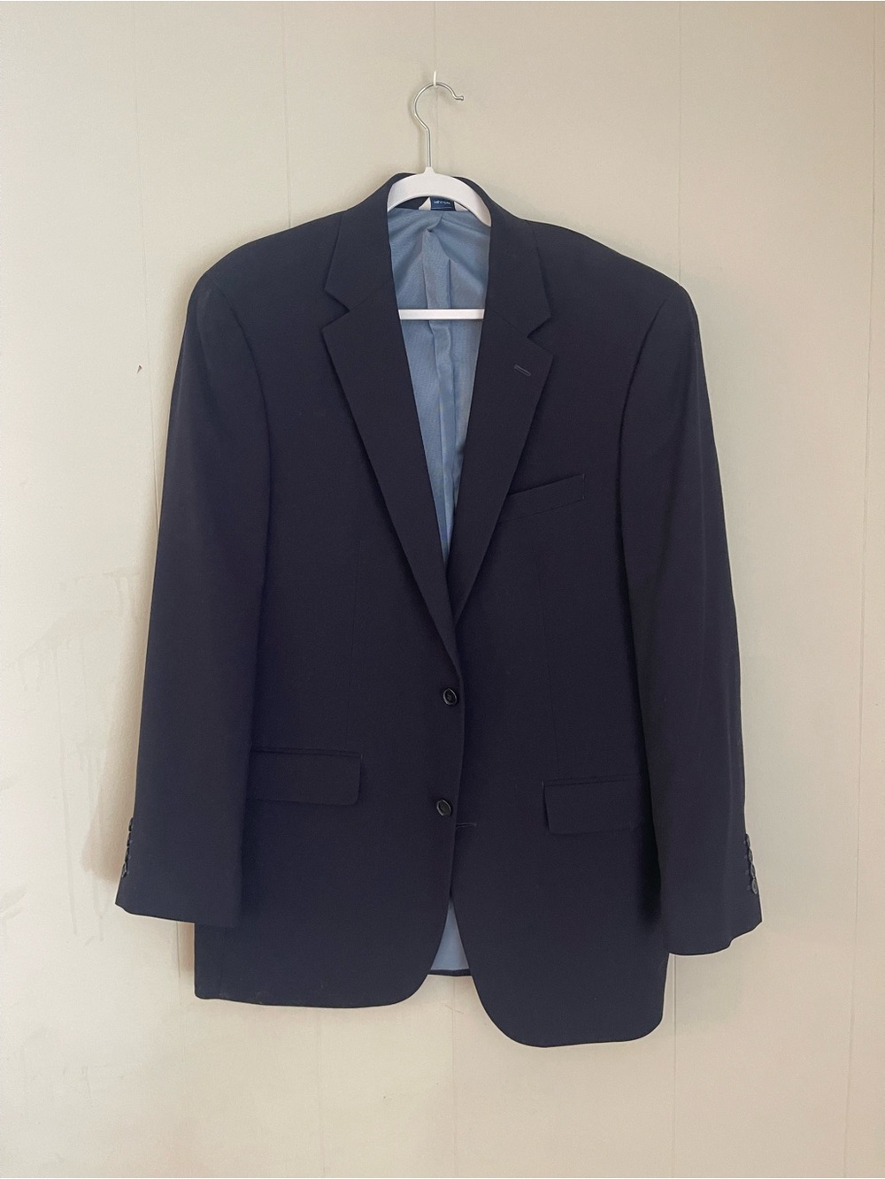 croft & barrow Navy Sport Coat with Light Blue Lining 42L